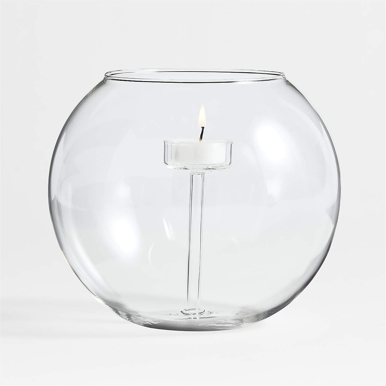 Alina Large Clear Glass Tealight Candle Holder + Reviews Crate & Barrel