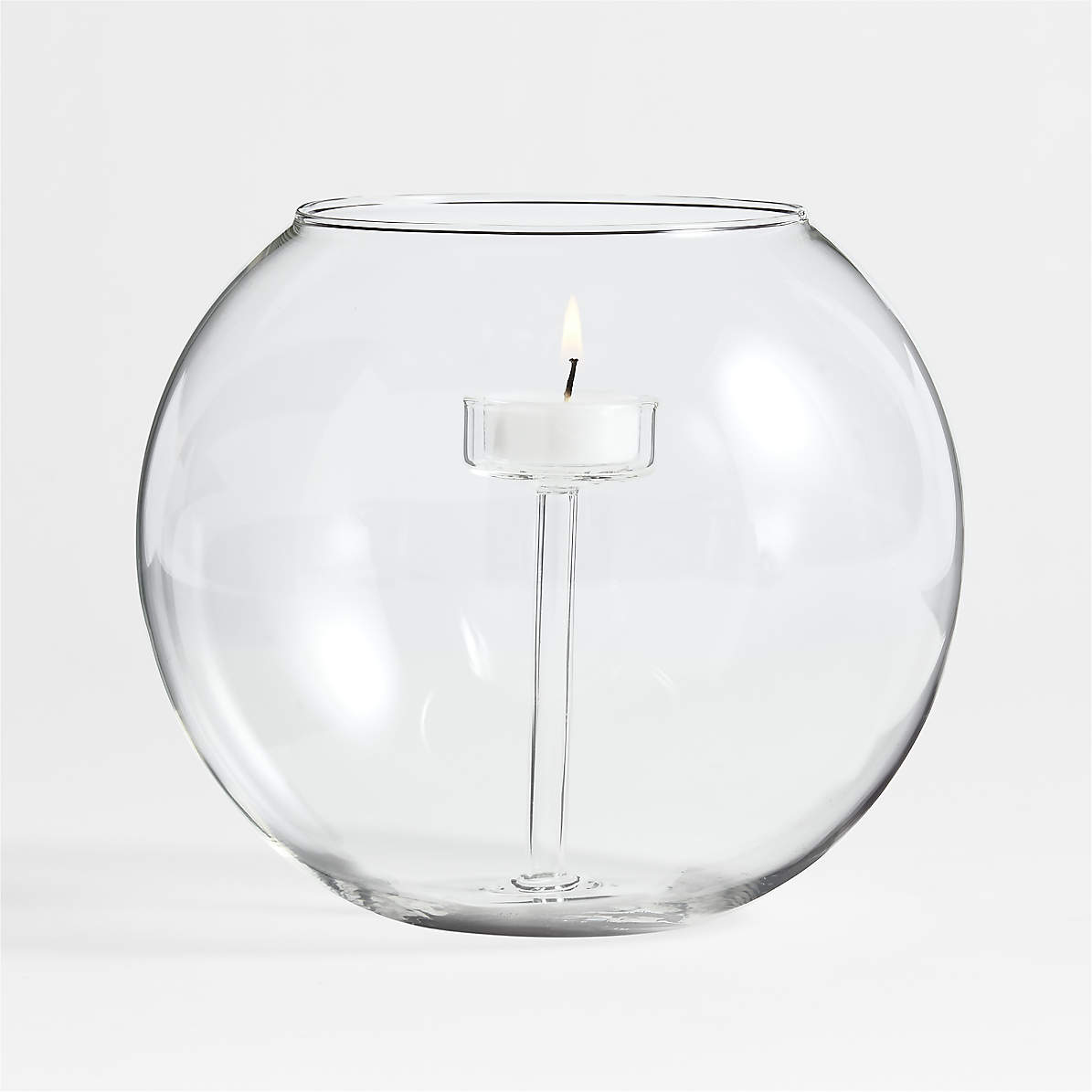 Modern Clear Glass Display Bowls, Plant Vases, Votive Candle Holder, Decorative Storage Jars, Set of 2