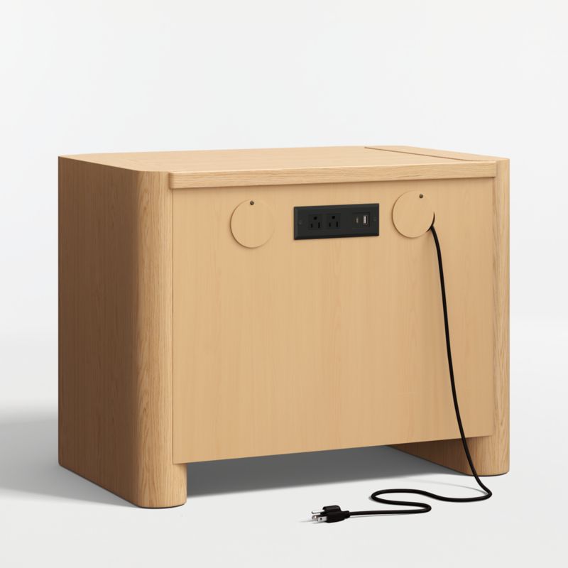 Kensington 29" Rye on White Oak Fluted Charging Nightstand - image 3 of 6