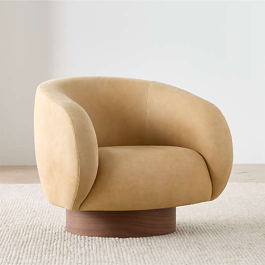 Kessler Leather Swivel Accent Chair