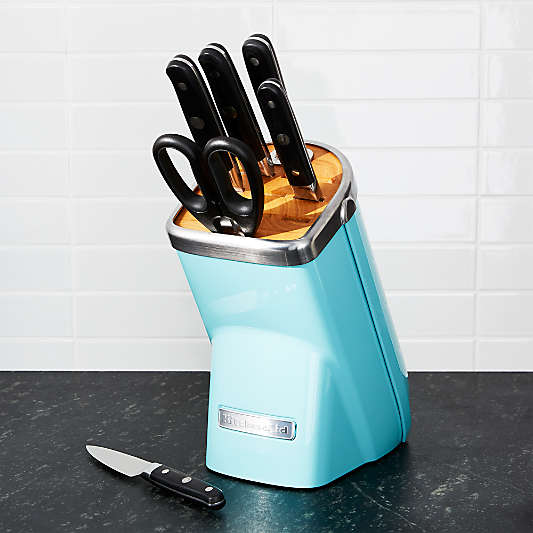 KitchenAid ® Professional Series 7-Piece Knife Block Set Aqua Sky