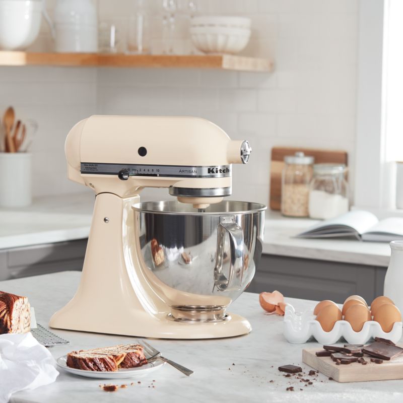 KitchenAid KSM150PSAC Artisan Series Almond Cream 5 Qt. Tilt Head  Countertop Mixer - 120V