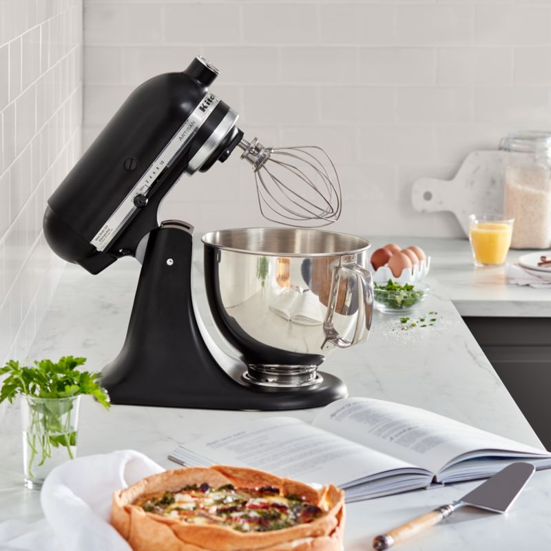 Crate&Barrel KitchenAid ® Artisan ® Series Limited-Edition Light & Shadow  5-Quart Tilt-Head Stand Mixer with Black Ceramic Bowl