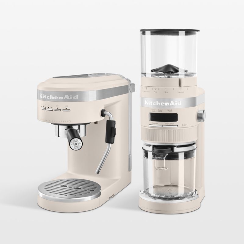 KitchenAid Espresso Machine and Burr Grinder Set in Milkshake Reviews Crate Barrel