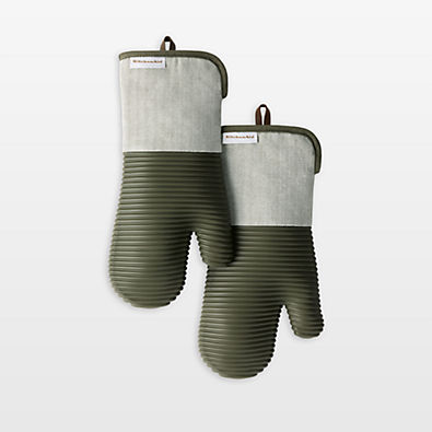View KitchenAid ® Design Series Evergreen Oven Mitts, Set of 2 details