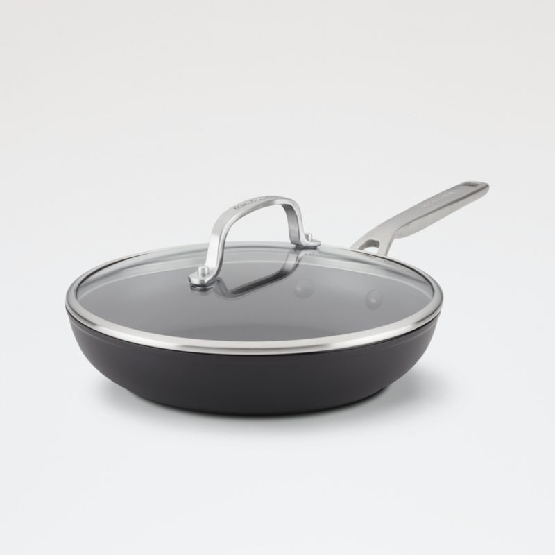 KitchenAid 10" Hard-Anodized Aluminum Non-Stick Frying Pan with Lid + Reviews | Crate & Barrel