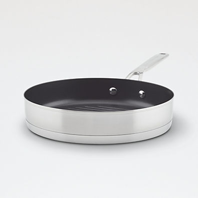 View KitchenAid ® 10.25" Round Stainless Steel Non-Stick Grill Pan details