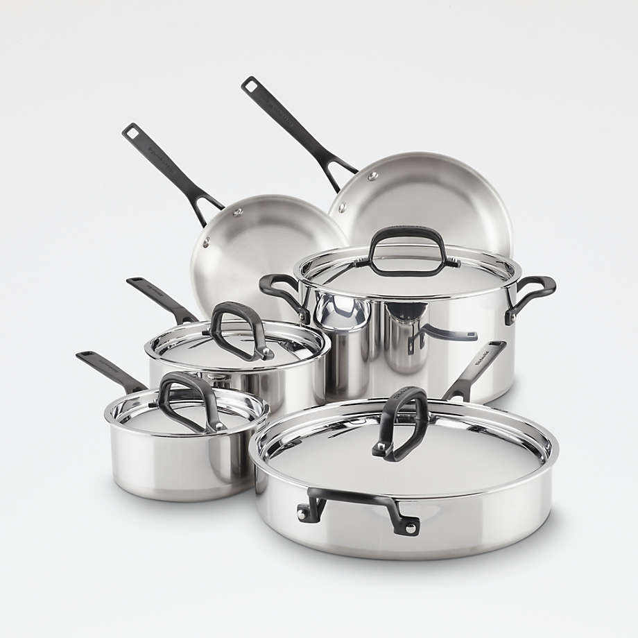 inkompetence Syd Australien KitchenAid 10-Piece 5-Ply Clad Stainless Steel Cookware Set + Reviews |  Crate & Barrel