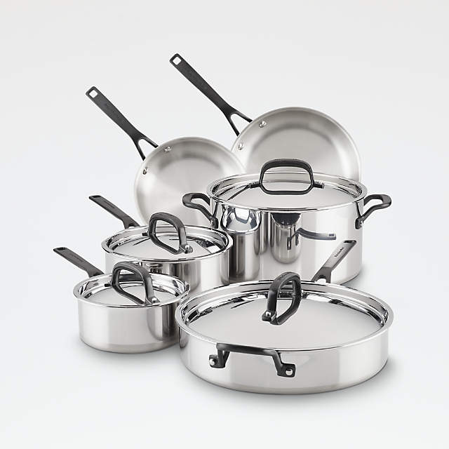 Kitchenaid Stainless Steel 10-Piece Cookware Set (Kc2Ss10Ls) 