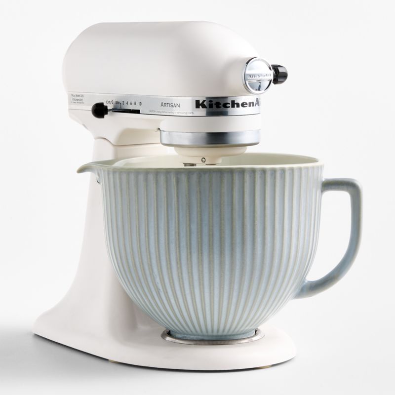 Crate & Barrel x KitchenAid Stand Mixer Ceramic 5-Qt. Column Mixing Bowl with Reactive Glaze - image 1 of 6