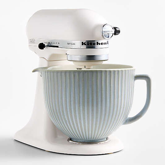 Crate & Barrel x KitchenAid Stand Mixer Ceramic 5-Qt. Column Mixing Bowl with Reactive Glaze