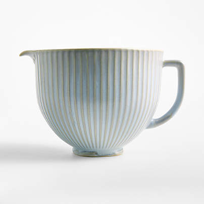 Crate & Barrel x KitchenAid Stand Mixer Ceramic 5-Qt. Column Mixing Bowl with Reactive Glaze