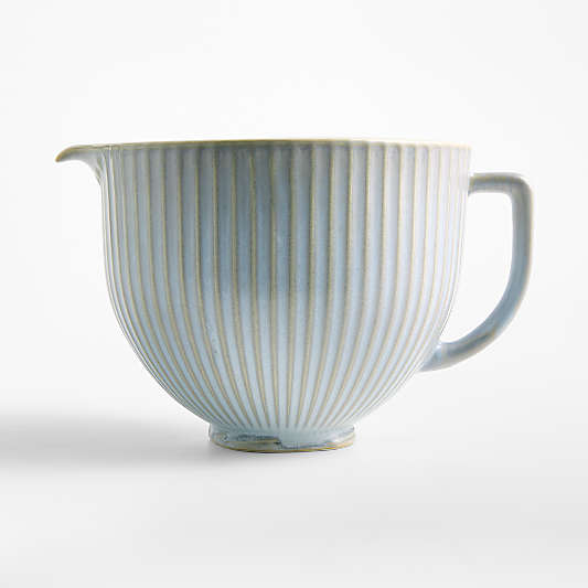 Crate & Barrel x KitchenAid Stand Mixer Ceramic 5-Qt. Column Mixing Bowl with Reactive Glaze
