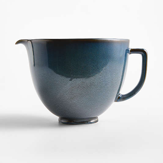 Crate & Barrel x KitchenAid Stand Mixer Ceramic 5-Qt. Marin Slate Blue Mixing Bowl