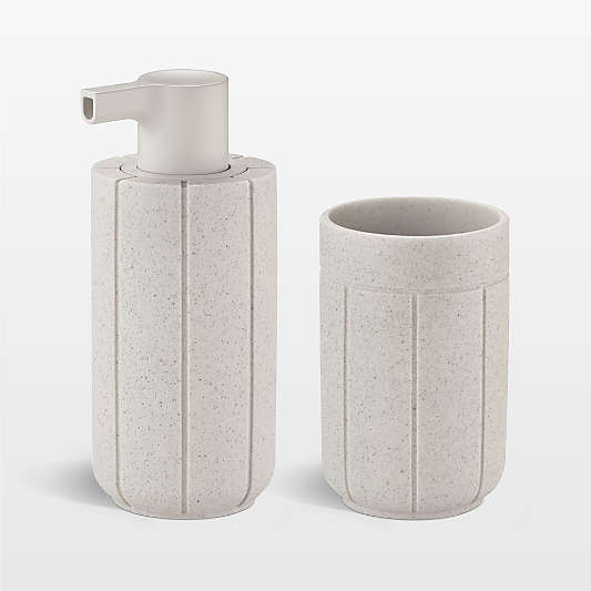 Kua Soap Dispenser and Tumbler Set in Moonbeam