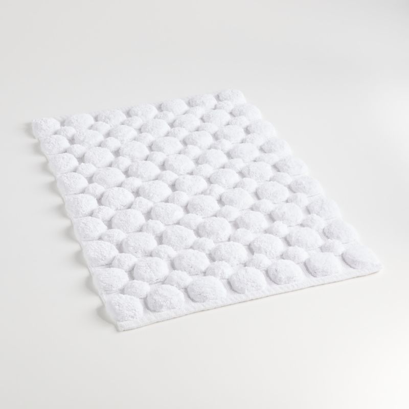 Raffee White Fluffy Cotton Bath Mat