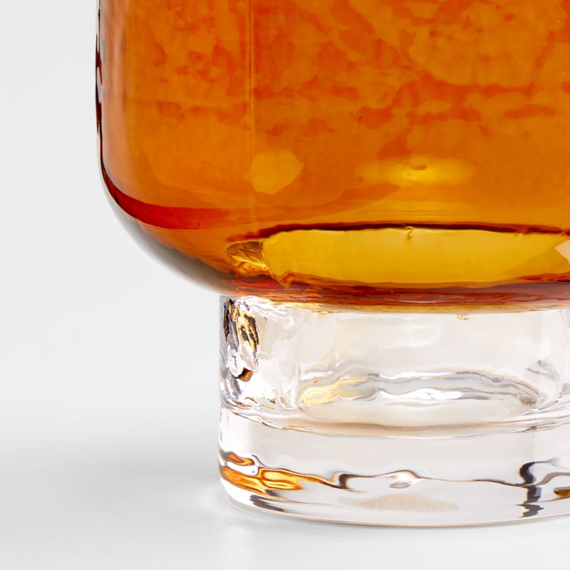 Kuruwa 12-Oz. Amber and Clear Hammered Glass Double Old-Fashioned Glass by Eric Adjepong - image 8 of 9