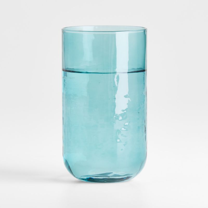 Kuruwa Teal Hammered Glass Tumbler by Eric Adjepong