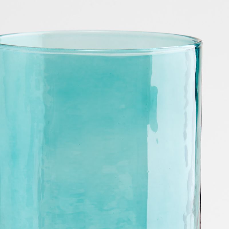 Kuruwa Teal Hammered Glass Tumbler by Eric Adjepong