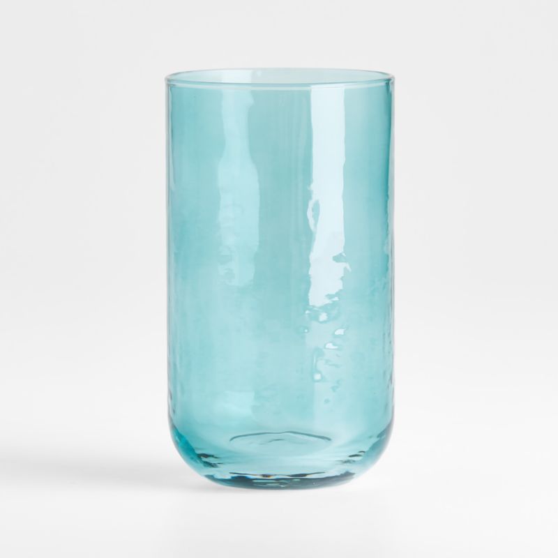 Kuruwa Teal Hammered Glass Tumbler by Eric Adjepong