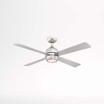 Fanimation Kwad 52 Brushed Nickel Ceiling Fan with LED light