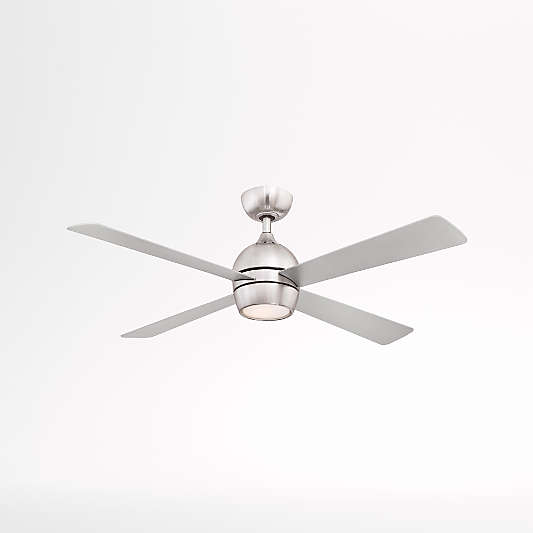 Fanimation Kwad 52 Brushed Nickel Ceiling Fan with LED light