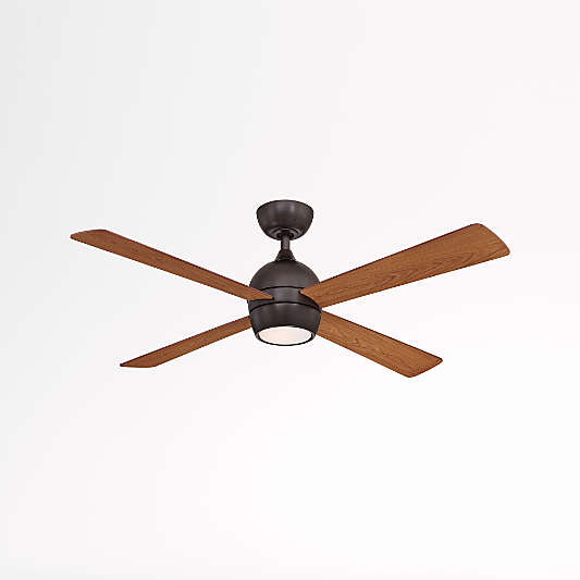 Fanimation Kwad 52 Dark Bronze Ceiling Fan with Reversible Blades & LED Light Kit