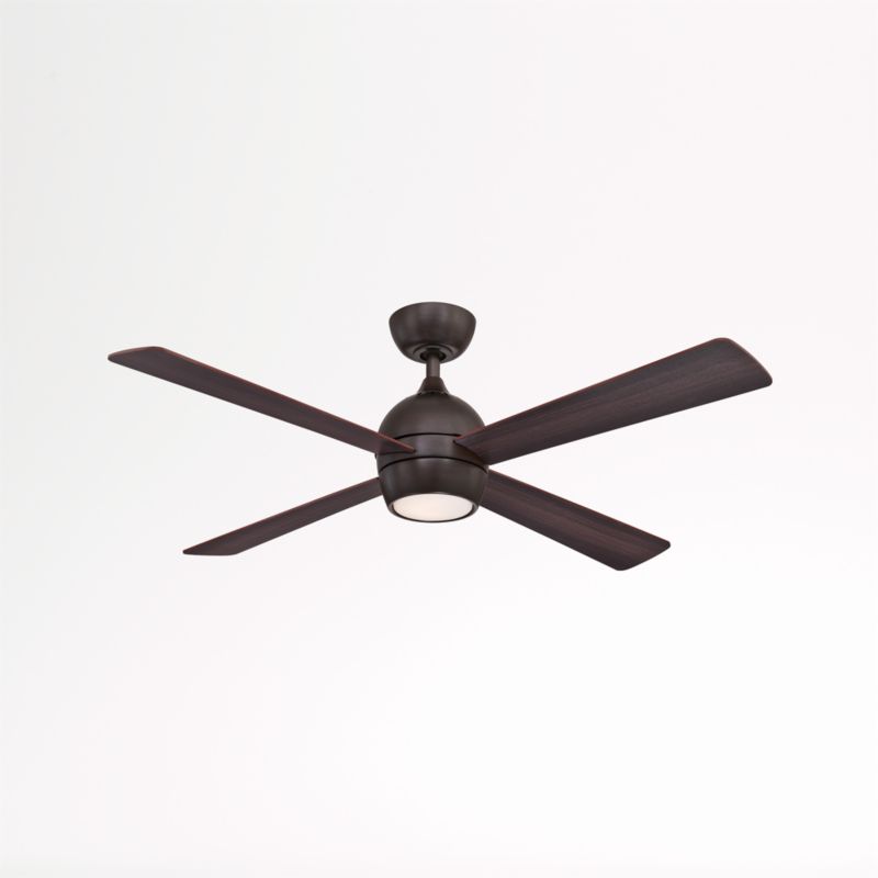 Fanimation Kwad 52" Dark Bronze Ceiling Fan with Reversible Blades & LED Light Kit