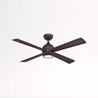 Fanimation Kwad 52 Dark Bronze Ceiling Fan with Reversible Blades & LED Light Kit