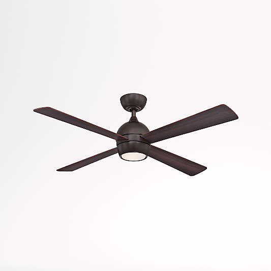 Fanimation Kwad 52 Dark Bronze Ceiling Fan with Reversible Blades & LED Light Kit