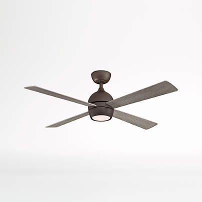 Fanimation Kwad 52 Matte Greige Ceiling Fan with Reversible Blades & LED Light Kit