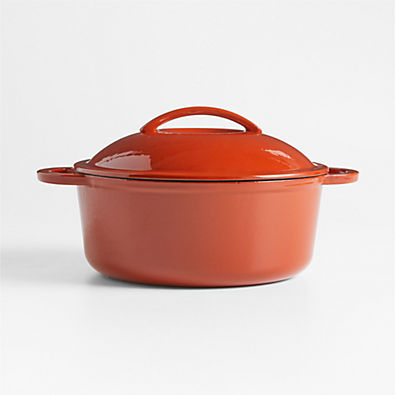 View Kyense 4-Qt. Burnt Orange Enameled Cast Iron Dutch Oven by Eric Adjepong details