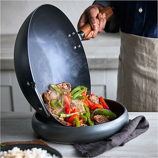 GreenPan™ Kyoto 12" Carbon Steel Wok with Helper Handle