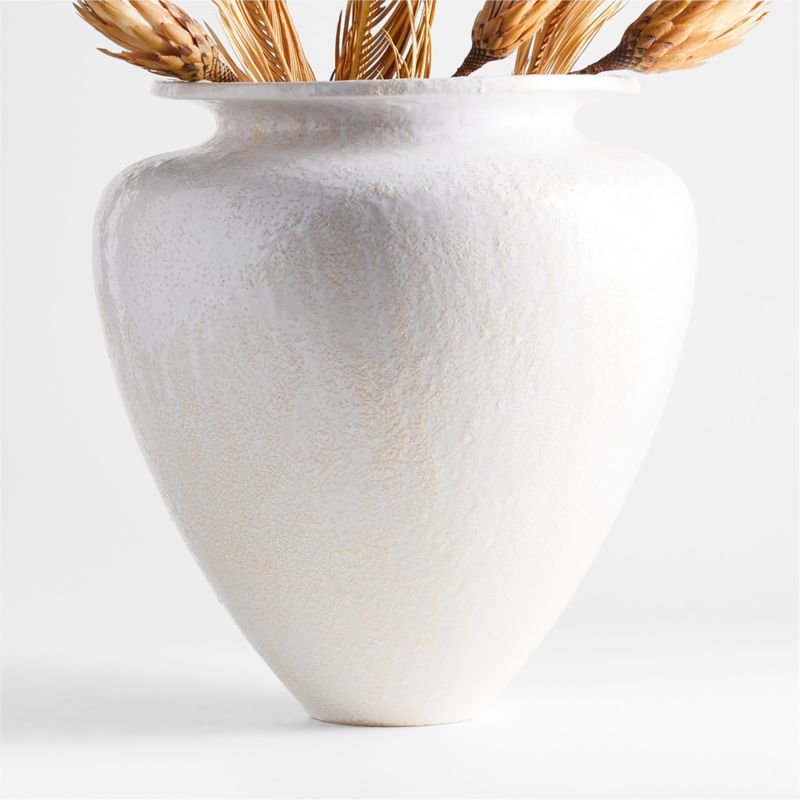 Kyoto White Ceramic Vase 16" | Crate & Barrel