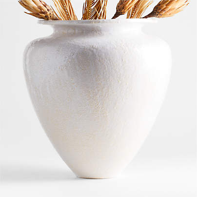 Kyoto White Ceramic Vase 16"