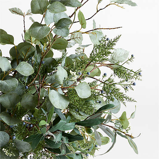 Green Botanical Holiday Arrangement in Kyoto Vase