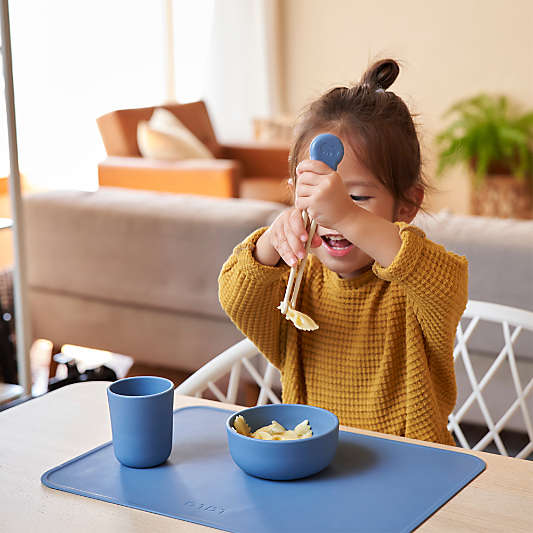 Lalo Blueberry Blue Big Bites Full Toddler Dinnerware Set