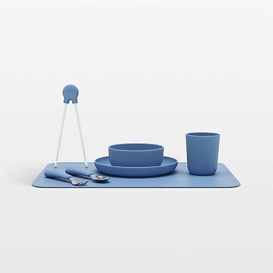 Lalo Blueberry Blue Big Bites Full Toddler Dinnerware Set