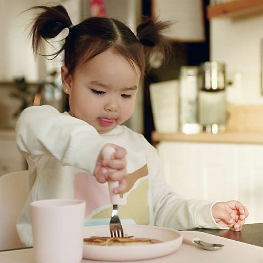 Lalo Grapefruit Pink Big Bites Full Toddler Dinnerware Set