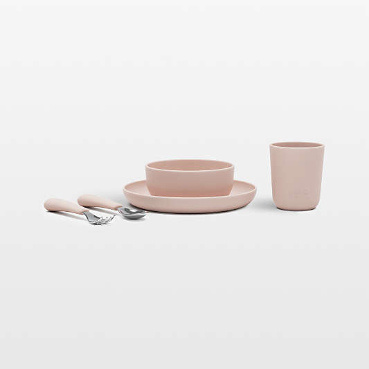 Lalo Grapefruit Pink Big Bites Starter Toddler Dinnerware Set