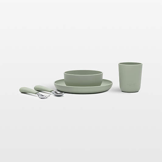 Lalo Sage Green Big Bites Starter Toddler Dinnerware Set