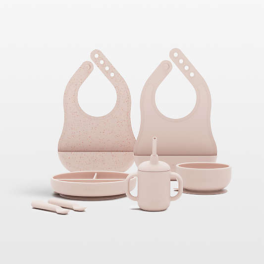 Lalo Grapefruit Pink First Bite Full Baby Feeding Set