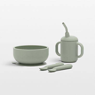 View Lalo Sage Green First Bites Starter Baby Feeding Set details