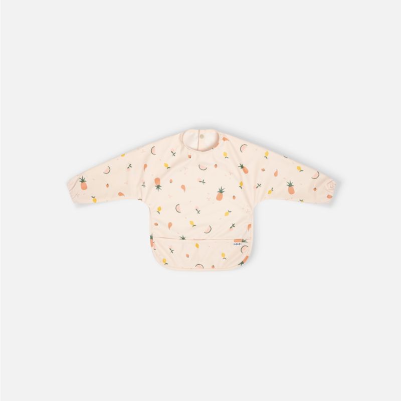 Lalo Grapefruit Pink Fruit Print Smock Bib - image 2 of 5