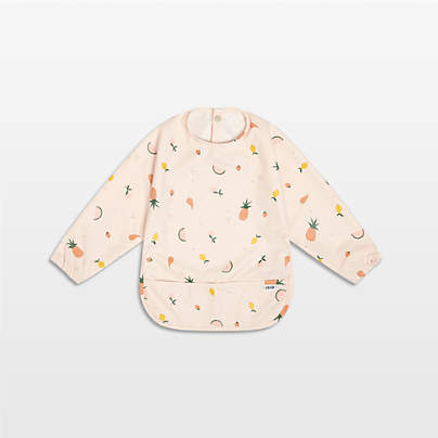 Lalo Grapefruit Pink Fruit Print Smock Bib