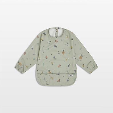 View Lalo Sage Green Fruit Print Smock Bib details