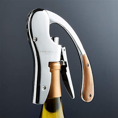 L'Atelier du Vin Box Silver Corkscrew with Walnut Handle