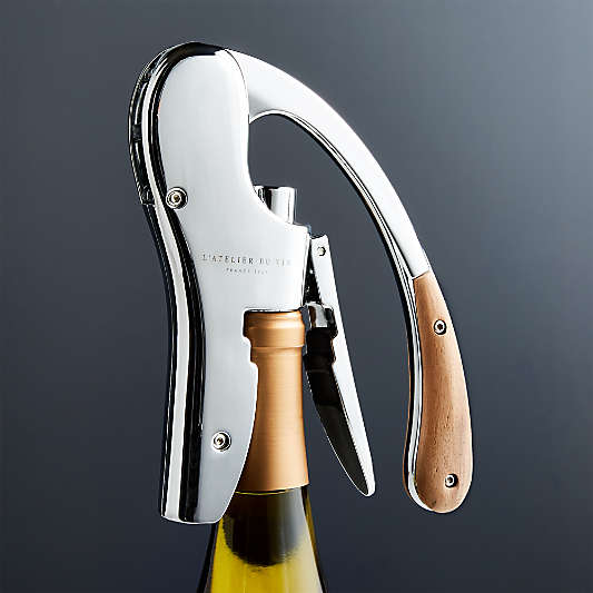 L'Atelier du Vin Box Silver Corkscrew with Walnut Handle