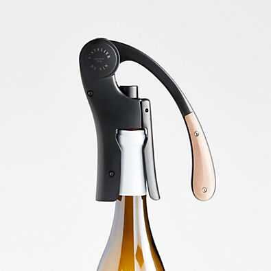 View L'Atelier du Vin Oeno Motion Black Corkscrew with Walnut Handle details
