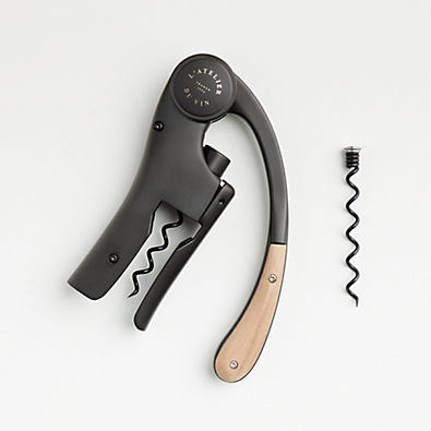 View L'Atelier du Vin Oeno Motion Black Corkscrew with Walnut Handle details